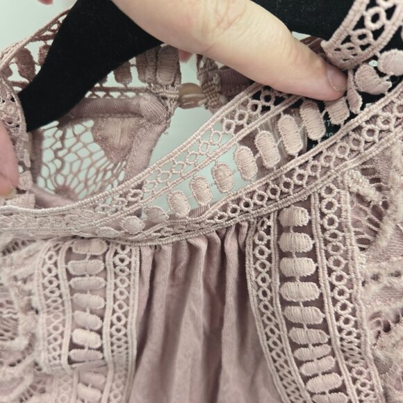 Cable & Gauge Light Purple Lace Collar Cap Sleeve Size XS - Picture 4 of 10